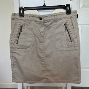 Khaki Denim Mini Skirt